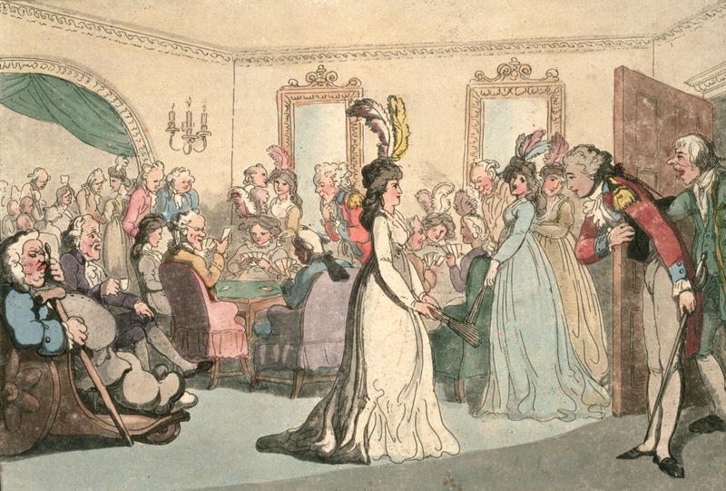 Jane Austen World Company at play, the Comforts of Bath, Thomas Rowlandson